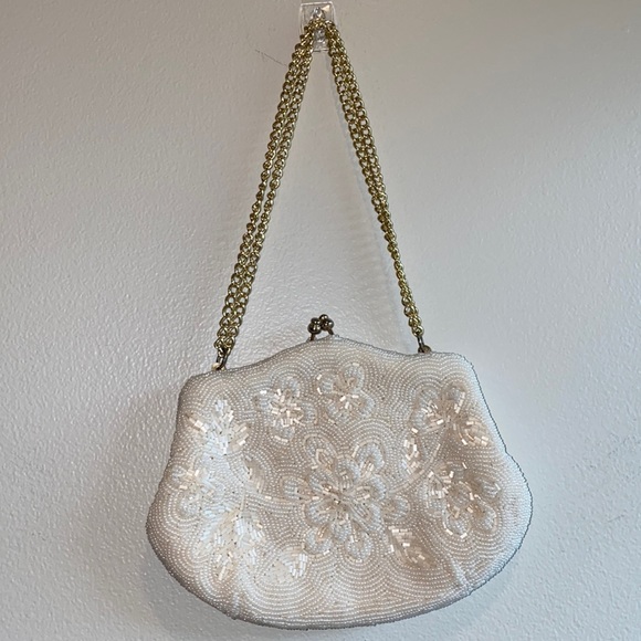 Vintage Delill Beaded Handbag White - Picture 11 of 15